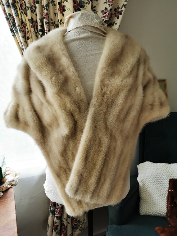 1940s blonde mink wedding stole cape