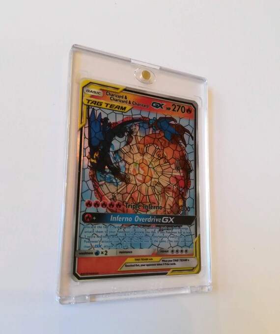 Charizard Tag Team Gx Custom Holo Stained Glass Style Pokemon Card