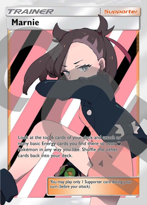 Marnie Holographic Custom Full Art Pokemon Card