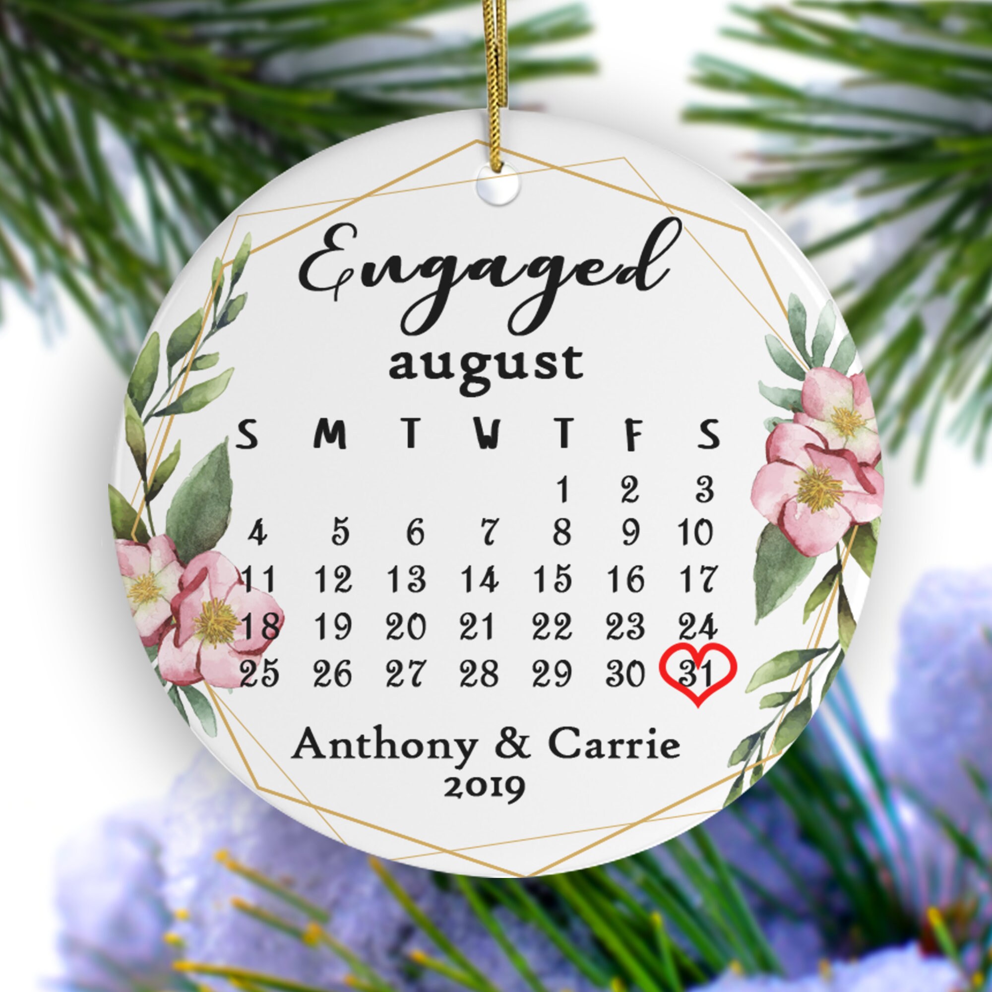 Engagement Ornament Calendar Engagement Ornament Our First Etsy
