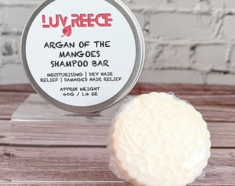 Argan of the Mangoes Shampoo Bar | Travel Shampoo | Solid Shampoo Bar | Conditioner Bar | Natural Shampoo | Dry Hair Shampoo