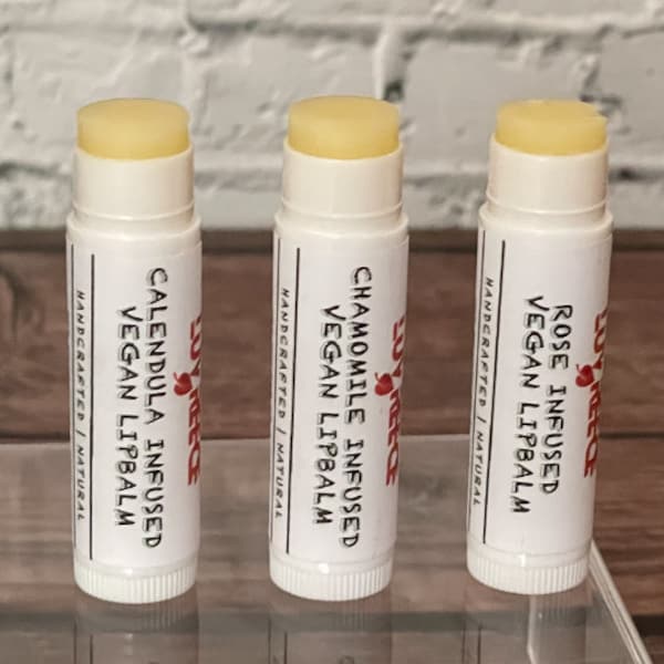 Vegan Herbal infused Lip Balm | Natural Lip Balm | Lip Butter | Candelilla Wax Lip Balm | Balms | Herb Infused Lip Balm | Lip Balm