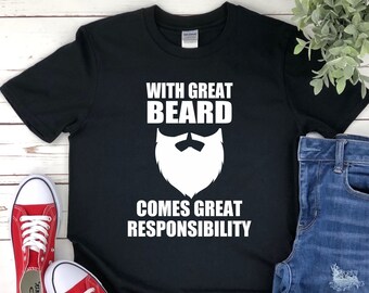 Camiseta "Responsabilidade da Barba", Presente Divertido para o Pai