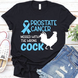 Prostate Cancer Awareness T-Shirt: Survivor Fighter Rooster Graphic