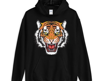 Tiger Graphic Hoodie: Unisex Big Cat Sweatshirt