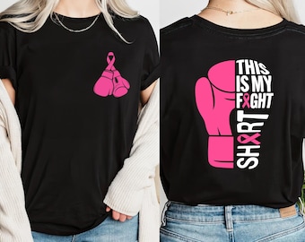 Camiseta de conscientização sobre o câncer de mama: Camiseta de apoio com laço rosa