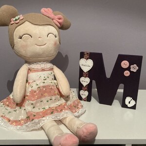 Carta de madera personalizada, bebé niño / niña bebé