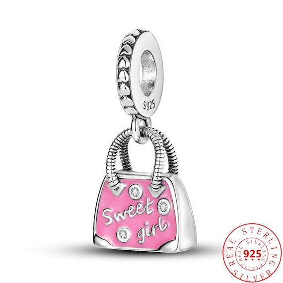 Pandora Pink Travel Bag Charm スターリングシルバー Amazon.com: PANDORA Pink Travel Bag Charm - Compatible with