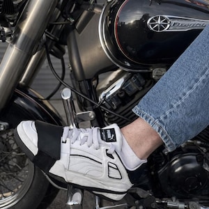 Protetor de sapato de couro para motociclista, protetor de câmbio, protetor de bota, protetor de biqueira de couro, acessório para motociclista, presente para motociclista