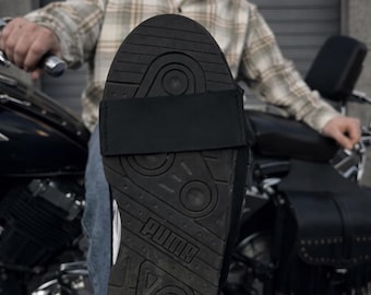 Leather Motorcycle Shoe Protector, Gear Shift Pad, Boot Saver, Biker Shoe Cover, Moto Accessory, Gift for Rider, Anti Scuff Protector