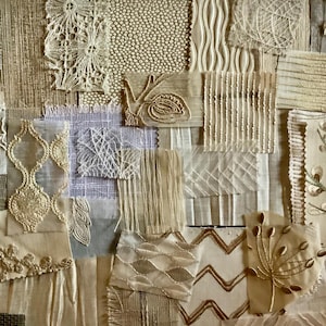 20 Piece Texture Pack. Vintage Slow Stitch Pack. Snippet Roll. Textured Fabric Remnants. Neutral Fabric Bundles. Junk Journal Scrap Pack.