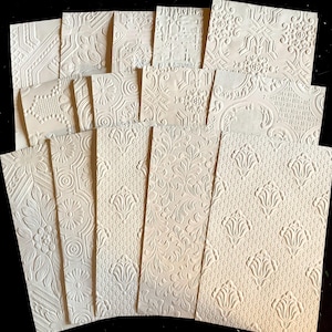 4 Embossed White Wallpaper, Anaglypta Wallpaper. Textured Paper, Paintable Paper. Specialty Paper. Decorative Paper. Junk Journal Pages.