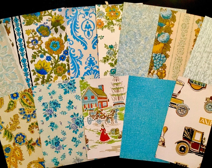 12 Piece Vintage Wallpaper Sample Pack. 1970s Wallpaper Bundle. Junk