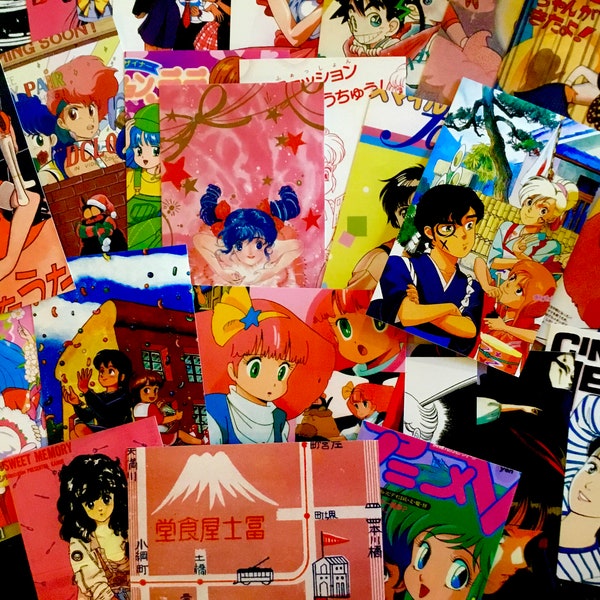 15 Retro Japanese Postcard Set. Japanese Anime Cartoon Greeting Postcard. Junk Journal Ephemera. Postcrossing. Japanese Posters. Wall Art