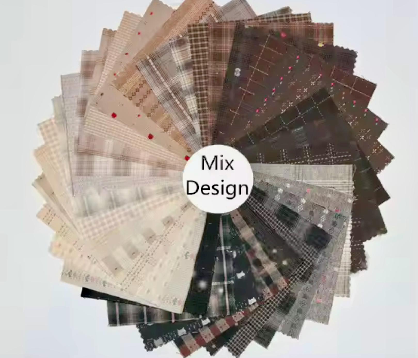 30 Large Piece Japanese Yarn Dyed Fabric. Patchwork. 8 x 8 Inch Quilt Pieces. Vintage Fabric. Extra Large Charm Pack. Slow Stitch Fabric.