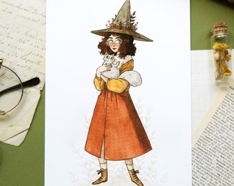 The Witch and her Cat - Print