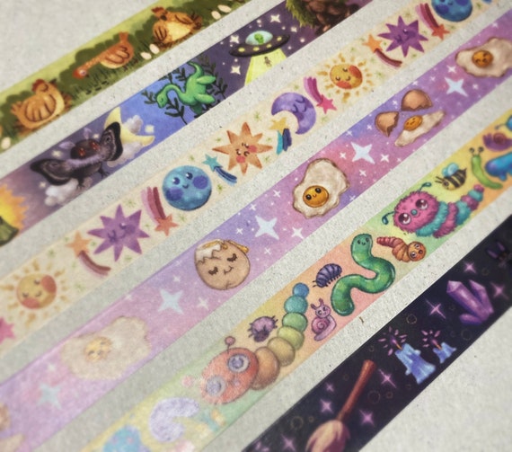 Witchy Washi tape with Holographic Foil - Witch Washi Tape - Witch Art -  Part of the Witchy Vibes collection