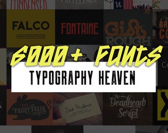 Gigantic 6000+ Font Collection Bundle, Typography Heaven, Wedding and Calligraphy Fonts, Handwritten Fonts, Modern Fonts, Cursive Fonts