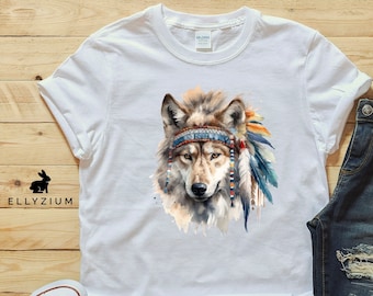Watercolor Wolf T-Shirt - Nature-Inspired Graphic Tee for Outdoor Canine Lovers | Wolf Shirt | Watercolor Shirt | Nature Shirt