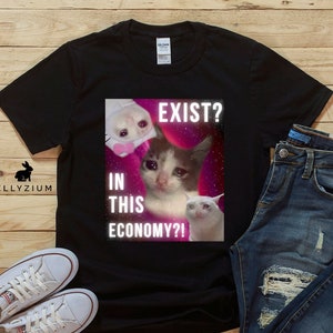 Chemise Meme chat | Chemise de chat triste | Chemise de chat qui pleure | Chemise de chat | Chemise Culture Meme | Chemise d&#39;humour millénaire | Chemise d&#39;humour de la génération Z