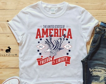 Camicia del 4 luglio / Camicia del Giorno dell'Indipendenza / Camicia della bandiera americana / Camicia patriottica / Camicia del giorno festivo / Camicia degli Stati Uniti