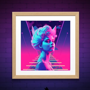 Vaporwave Digital Prints | Vaporwave Digital Art | Digital Download | Vaporwave Art | Surreal Art | Dreamlike Vaporwave Cat Girl Digital Art