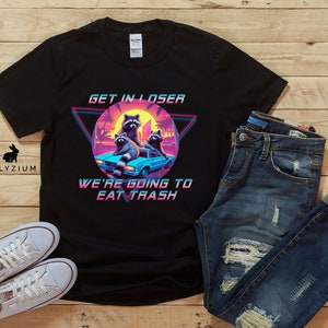 Raccoon Shirt | Trash Panda Shirt | 80s Retro Shirt | Vaporwave Shirt | Neon Shirt | Funny Shirt | Meme Shirt | Animals Shirt | Pet Shirt image 7