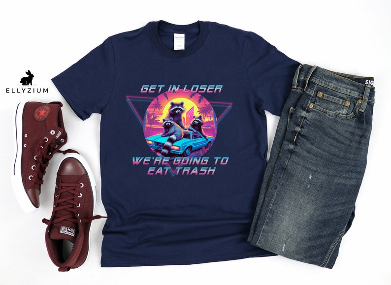 Raccoon Shirt | Trash Panda Shirt | 80s Retro Shirt | Vaporwave Shirt | Neon Shirt | Funny Shirt | Meme Shirt | Animals Shirt | Pet Shirt image 6