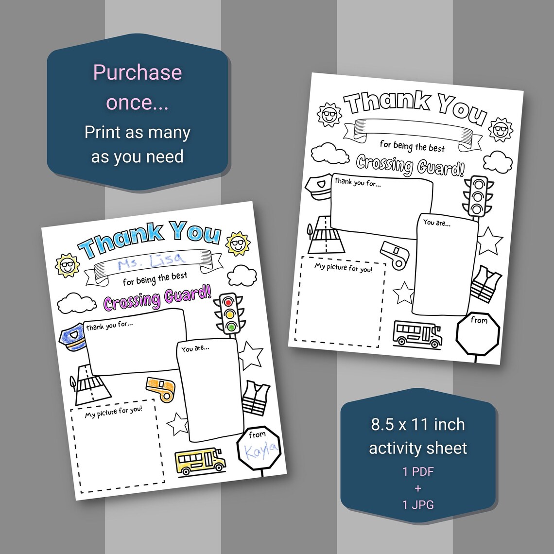 Thank You Crossing Guard Activity Sheet, Teacher Appreciation, Back to ...