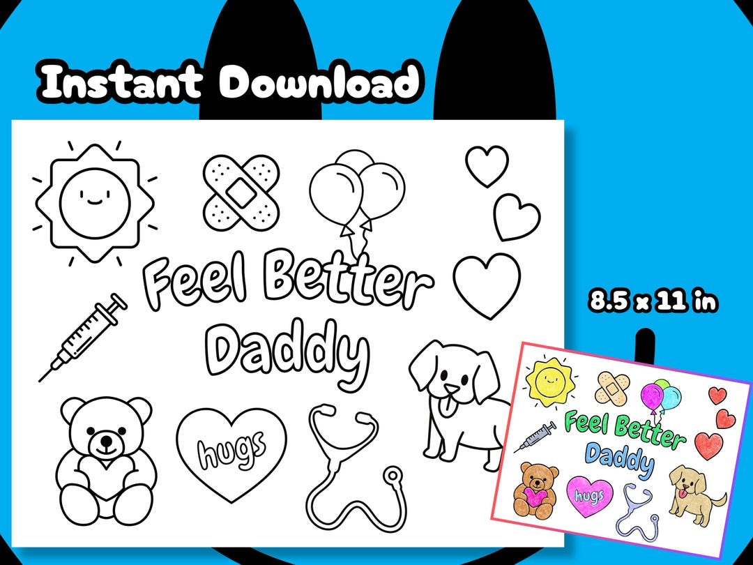 Feel Better Daddy Coloring Page