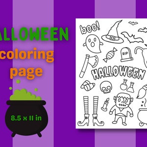 Halloween Malseite, Gruseliges Ausmalbild (PDF)