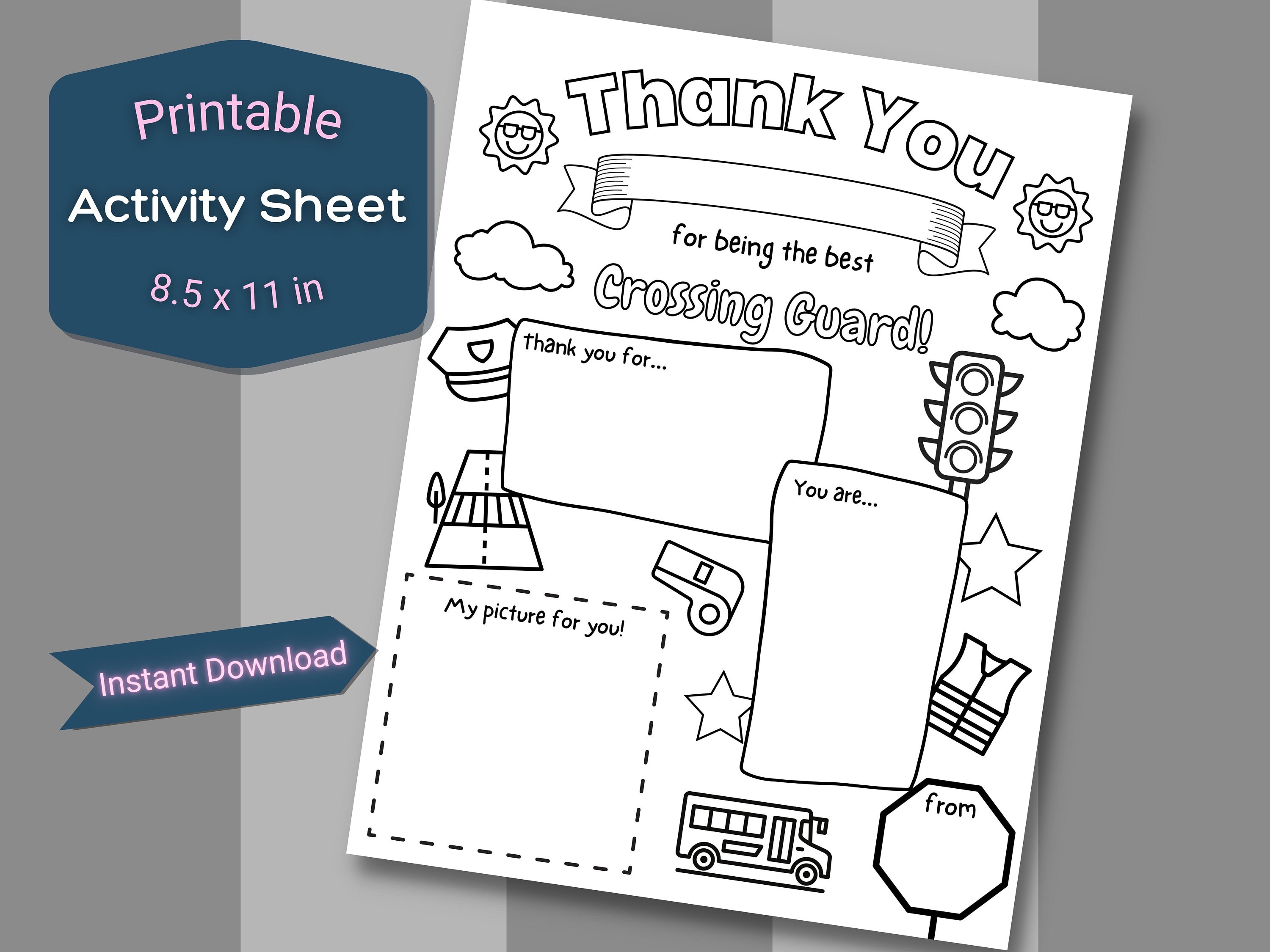 Thank You Crossing Guard Activity Sheet, Teacher Appreciation, Back to ...