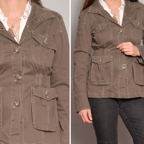 Denim Jacket Brown Collar Etsy