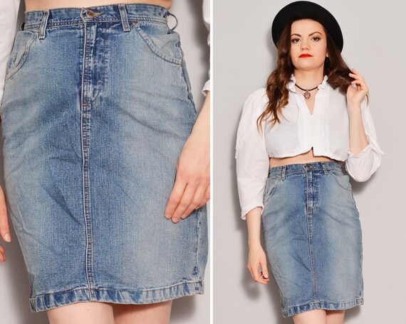 straight jean skirt