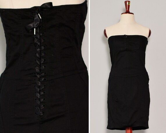 Lace up tube dress cheap