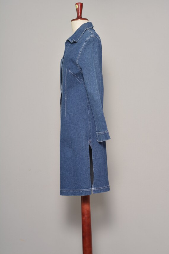 Size 8 10 | Dark Blue Denim Shirtdress | Sexy Sid… - image 3