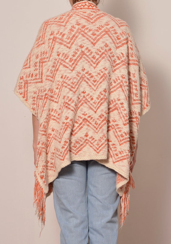 One Size | Orange White Zig Zag Poncho | One Size… - image 6