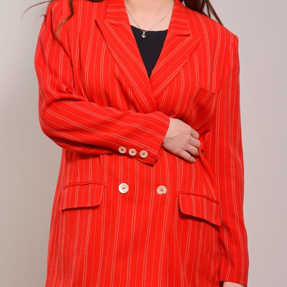 Size 8 to 10 | Hot Red Vintage Mondi Skirt Suit |… - image 2