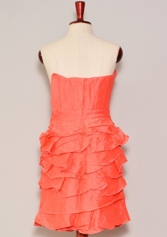 Size 2 | Linen Silk Blend Coral Reiss Prom Dress … - image 5