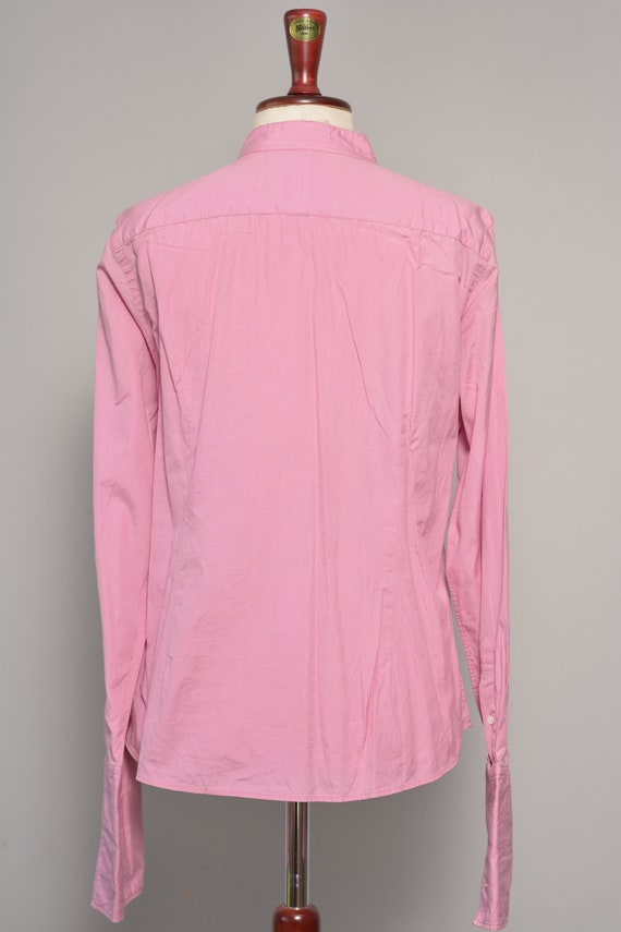 Size 8 | Pink High Neck Vintage Shirt | Long Cuff… - image 6