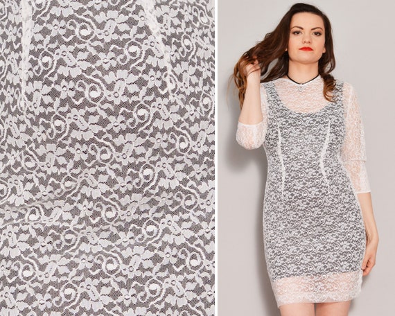 Sheer Lace Mini Wedding Dress Minimalist Bodycon White Dress Etsy