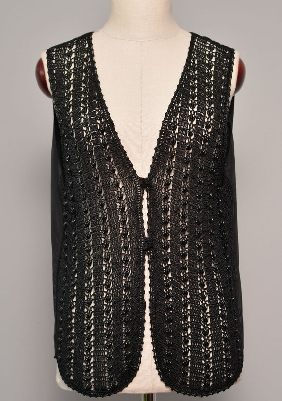 black crochet vest