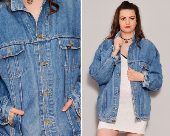 line 8 unisex oversized lined trucker jacket