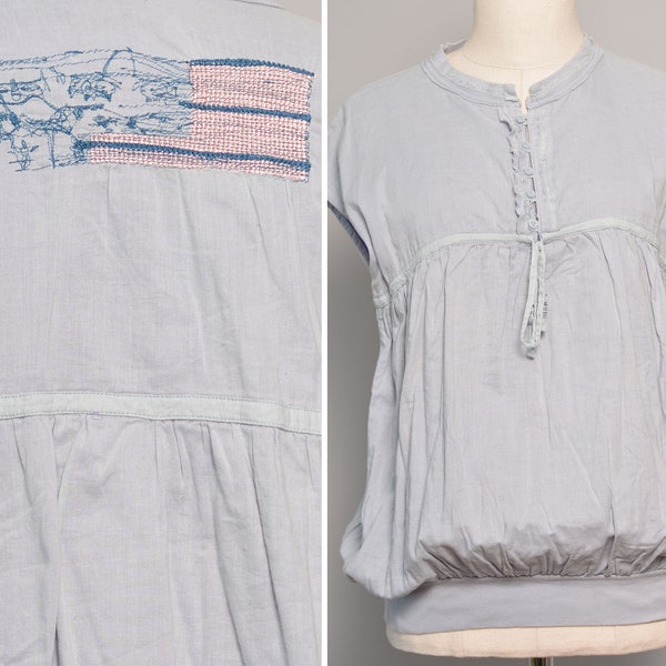 Embroidered Henley Top Etsy