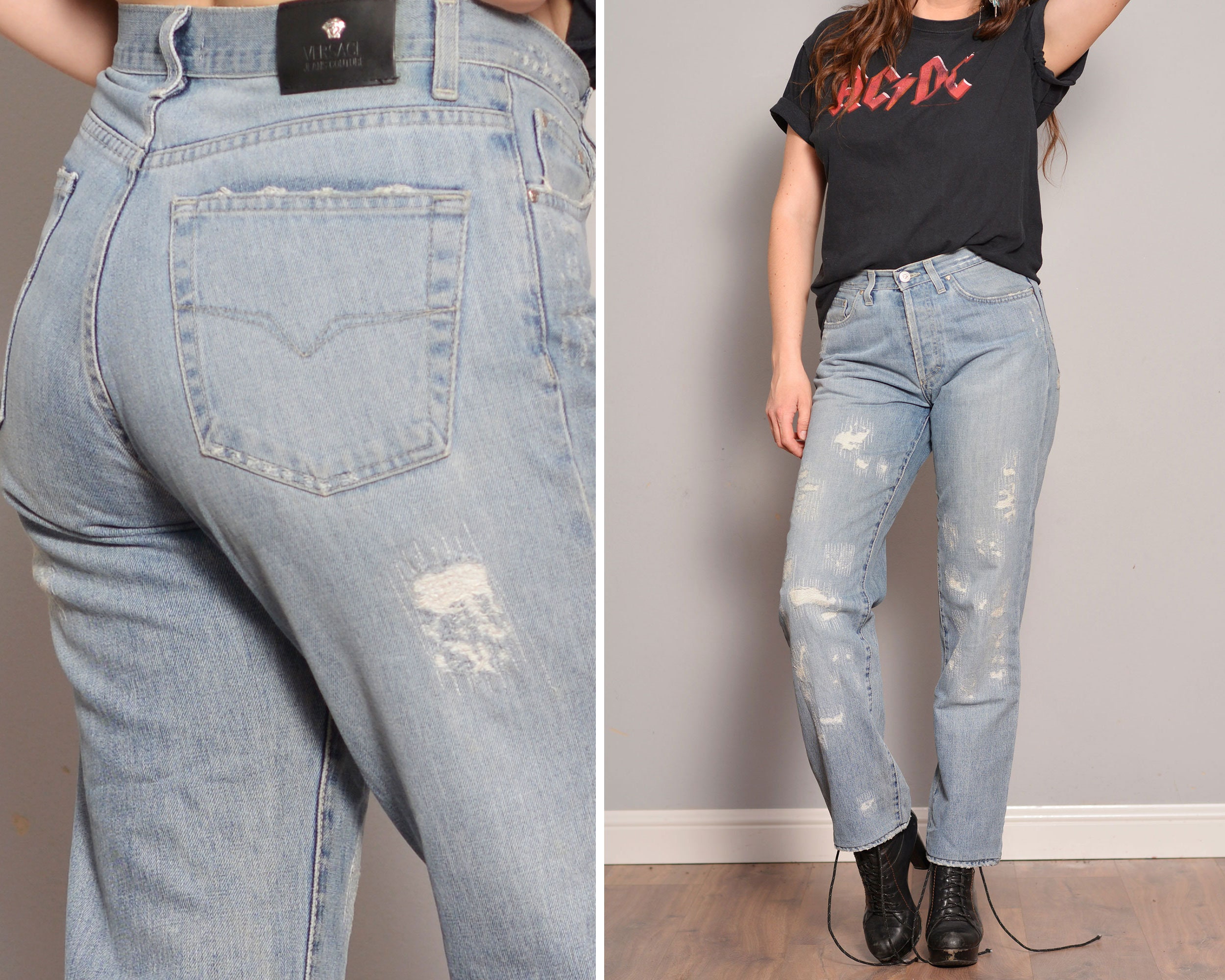 Distressed Boyfriend Jeans Frayed 