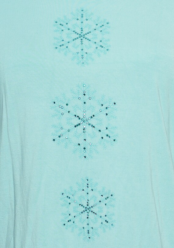 Size 10 12 | Snowflake Print Embellished Turquois… - image 6