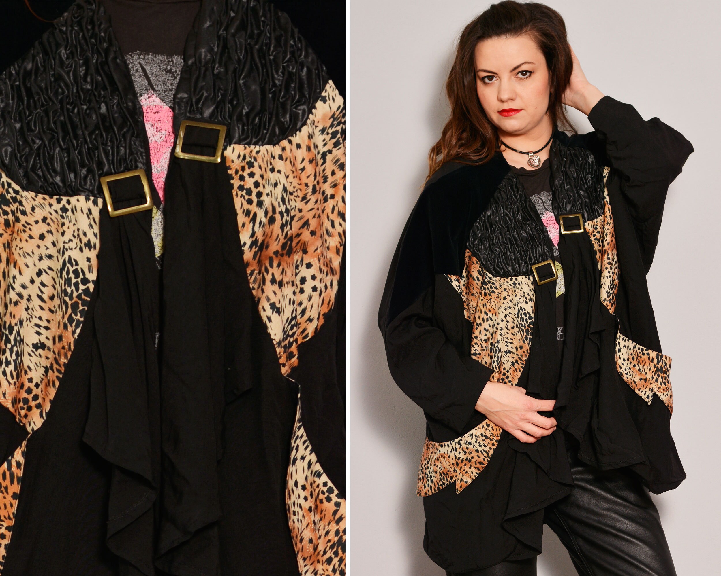 printed patchwork loose jacket