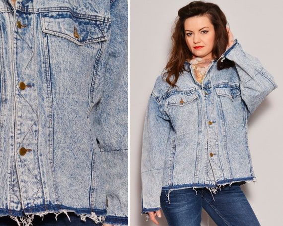Mens acid wash denim hotsell jacket