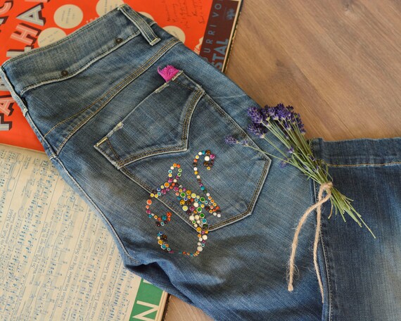 Size 6 - 27 | Colorful Studded Slim Nolita Capri … - image 8