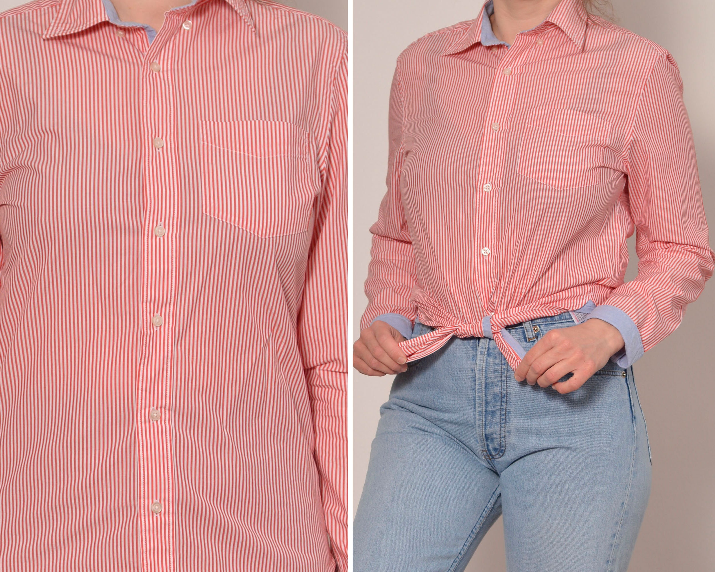 Red White Classic Oxford Shirt 00s Mens 